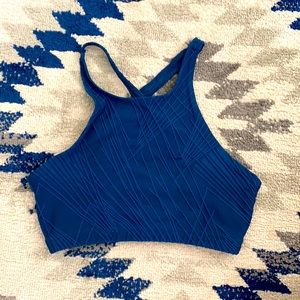 Onzie blue high neck yoga/ sports bra